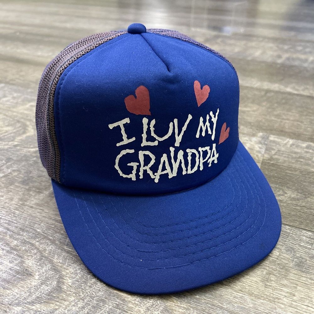 Vintage Hat Cap Trucker Snapback I Luv My Grandpa‎ Made in USA Handwashed Gift
